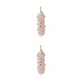 thumbnail image 4 of yingyy Wire Wrapped Charm Hanging Pendant Colorful Exquisite Crystal Crafting Necklace Keychains Earrings Accessories Pink Crystal 2Set, 4 of 6