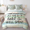 thumbnail image 1 of YST Lake Wooden Style Comforter Set, Rustic Farmhouse Bed in a Bag, Queen Size (7 Count), 1 of 5