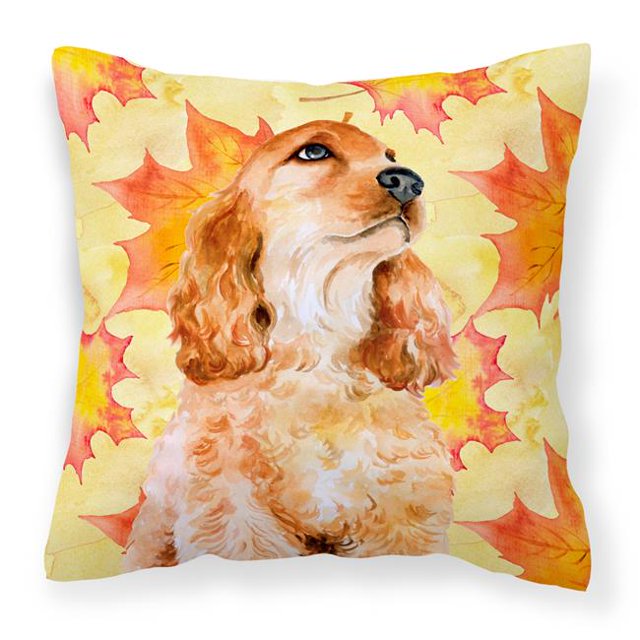 Carolines Treasures BB9967PW1818 Cocker Spaniel Coussin Décoratif en Tissu Automne