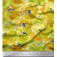 thumbnail image 1 of Soimoi Green Silk Fabric Flower Watercolor Decor Fabric Printed BTY 42 Inch Wide, 1 of 3