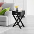 thumbnail image 3 of Costway Table de Chevet 2 Pcs en X avec Tiroir, Table d'Appoint Latérale Moderne pour la Maison, Noir, 3 of 10