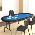 thumbnail image 1 of vidaXL 10-Player Folding Poker Table Blue 206x106x75 cm, 1 of 3