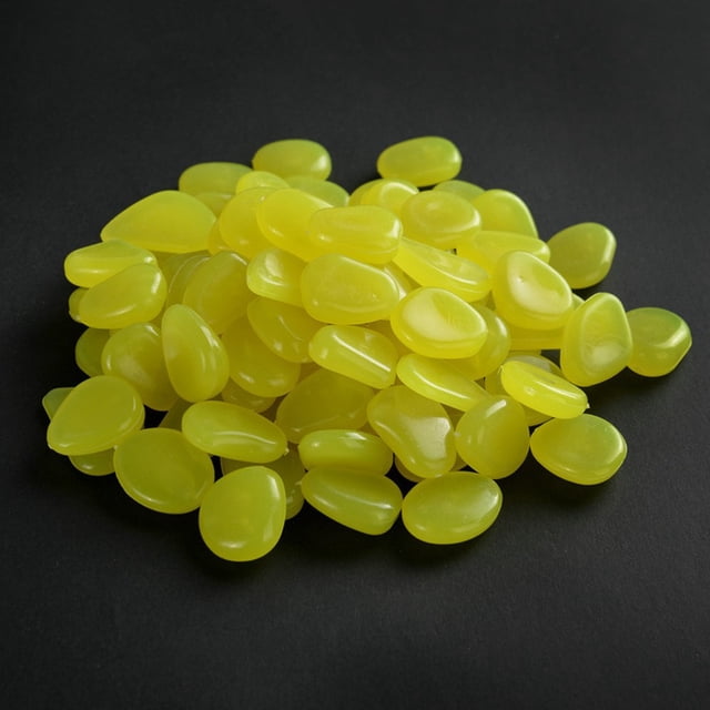 50PC Glow In The Dark Pebbles Luminous Stones Garden Walkaway Aquarium Fish Tank