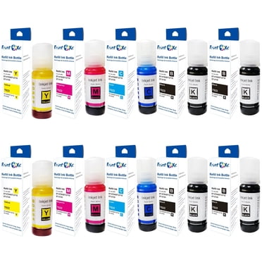 T52242 T522 Compatible 10 Bouteilles de Recharge d'Encre 2 Ensembles plus 2 Noir 522 Encre / Noir T522120 / Cyan T522220 / Magenta T522320 / Jaune 0 pour Imprimantes Epson EcoTank et 1110 / 2710 / 2720 / 4700