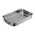 thumbnail image 4 of Tnarru Roasting Pan Baking Pan BBQ Rectangle Baking Pans Tray Oven Baking Tray Roasting Chicken Roasting Turkey Barbecue Baking Tray 33x23x5cm, 4 of 8