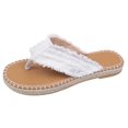 thumbnail image 4 of Styesk Womens Sandals Women's Large Flat Flat Solid Color Line Beach Sandals, 4 of 6