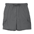 thumbnail image 1 of MIASHUI Boys Cargo Shorts Summer Drawstring Stretch Waist Sports Pants with Pocket,Grey,3-4 Years, 1 of 6