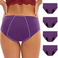 thumbnail image 2 of Culottes Menstruelles Étanches pour Femmes, Réutilisables, Confortables, Taille Mi-Haute, Hipster, Lot de 4, 2 of 7