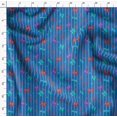 thumbnail image 4 of Soimoi Blue Modal Satin Fabric Bow & Stripe Print Fabric by Yard 42 Inch Wide, 4 of 5