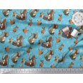 thumbnail image 3 of Soimoi Poly Georgette Fabric Musical Instruments,Monkey & Rat Cartoon Fabric Prints by Yard 42 Inch Wide, 3 of 3