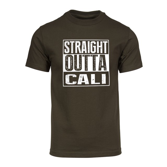 Mens Straight Outta Cali Short-Sleeve T-Shirt - Olive - Medium