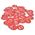 thumbnail image 1 of Numbered Label, 50PCS/Bag Numbered Tag Round Red Long Service Life  For Beekeeping For Livestock For Animal Husbandry For Farm 1-50 Number,51-100 Number, 1 of 8