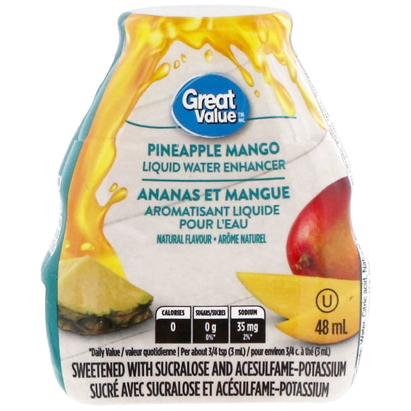 Great Value Ananas et Mangue Aromatisant Liquide pour l'Eau 48ML