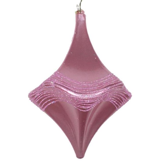 Vickerman MT194079D 8 in. Pink Candy Glitter Drop Ornament