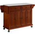 thumbnail image 1 of Crosley Furniture Wood Granite Top Kitchen Cart in Cherry/Gray, 1 of 12