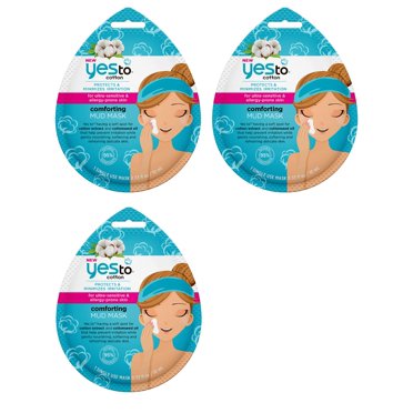 Yes To Cotton Protects and Minimizes Irritation for Ultra Sensitive and Allergy Prone Skin Comforting Mud Mask, 1 Count (Pack of 3)