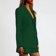 thumbnail image 3 of Styesk Blazers for Women Business Casual Outfits Open Front Long Sleeve Blazer Jackets Solid Color Lapel Padded Shoulder Long Suit Jackets Loose Fit Button Work Office Suit Jacket, 3 of 4