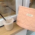 thumbnail image 2 of Pochette de Maquillage en Coton Matelassé avec Fermeture Éclair (Orange), 2 of 7