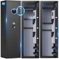 thumbnail image 1 of Omethey 4-5 Fireproof Gun Safe, Digital Shotgun Safe for Home, Long Gun Safe with Backlit Keypad & LED Light, Gun Cabinet with Removable Shelf, Adjustable Gun Support, Pistol Bag & Metal Storage Box, 1 of 6