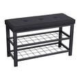 thumbnail image 1 of Nola Home Shoe Bench with Storage, 2-Tier Shoe Rack Padded Seat and Metal Frame, Black, 1 of 6