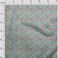thumbnail image 3 of oneOone Rayon Teal Blue Fabric Abstract Floral Craft Projects Decor Fabric Printed By The Yard 56 Inch Wide, 3 of 4