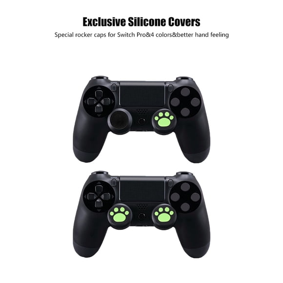 4 Pcs Joystick en Silicone pour PS3/ Poignées de Pouce Couvercle de Bascule pour Switch Pro Patte de Chat Mignonne Conçue