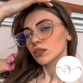 thumbnail image 2 of Metal Cat Eye Sunglasses with Blue Light Filtering Flat for Travel and Daily Comfort, 2 of 4
