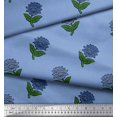 thumbnail image 2 of Soimoi Polyester Crepe Fabric Leaves & Floral Block Printed Fabric 1 Yard 42 Inch Wide, 2 of 3
