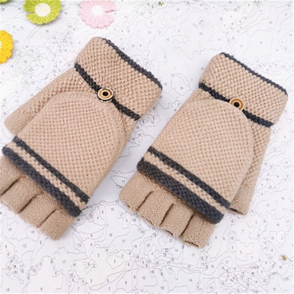 Gloves Mittens Winter Knitted Flip Gloves For Men And Women Adult Style Reverse Cover Warm Gloves Student Wool Korean Style Fashion Gloves Gloves Mittens