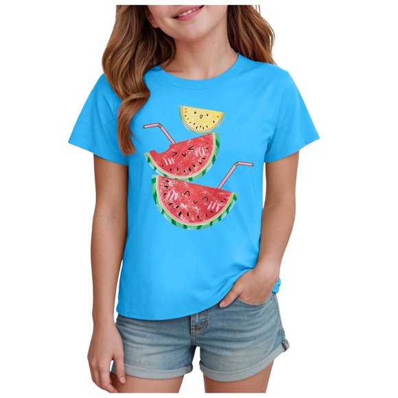 Zshosam T-Shirts pour Filles T-Shirt d'Anniversaire pour Filles T-Shirt de Fête pour Enfants Audacieux Doux Vêtements pour Bébé et Tout-Petit Taille 3T 4T,(Bleu Ciel 3-4 Ans)