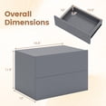 thumbnail image 3 of Costway 1 PCS Modern Floating Nightstand, Wall Mounted Bedside Table with 2 Storage Drawers Gray, 3 of 6