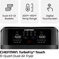 thumbnail image 3 of Chefman TurboFry Digital Touch Dual Basket Air Fryer, XL 8.5L (9-Quart), 3 of 8