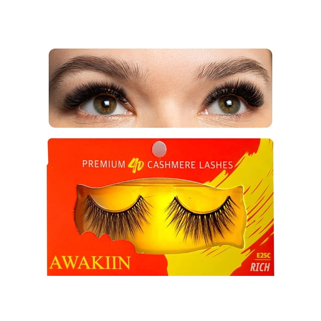 4D Premium Cashmere Natural False Lashes Fake Natural Eyelashes - Rich