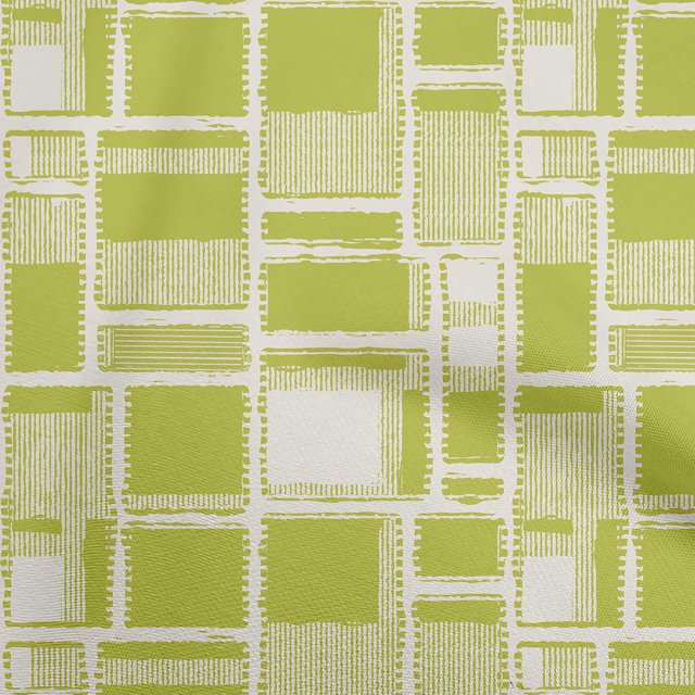 oneOone Silk Tabby Lime Green Fabric Geometrical Sewing Craft Projects Fabric Prints By Yard 42 Inch Wide
