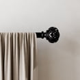 thumbnail image 2 of Mainstays 1/2" Black Filagree Knob Adjustable Curtain Rod Set, 28"-48", 2 of 6