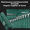 thumbnail image 3 of Combination Wrench Set, Chrome Plated Dual Wrench 6-32mm Metric Rustproof with Canvas Bag for Industrial Use, 3 of 7