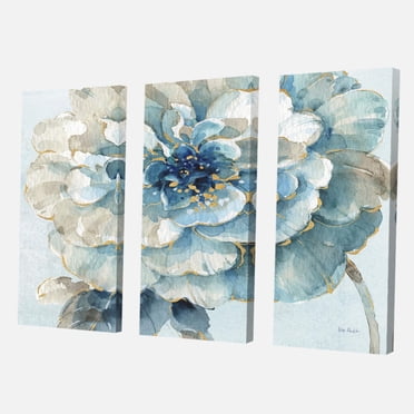 Designart Indigold Aquarelle Fleur II Art mural sur toile