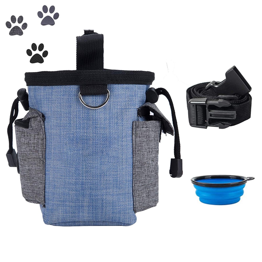 Dog Treat Pouch Dog Treat Bag with Dog Bowl for Training Small to Large Dogs Animal Walking Snack Container Easily Carries Pet Toys & Kibble