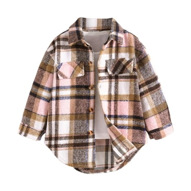 dmqupv Chemise en Flanelle pour Enfants Garçon Veste à Manches Longues Confortable Douce et à la Mode Veste Garçon à Carreaux Rose, Taille pour 5-6 Ans