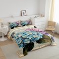 thumbnail image 3 of Ensemble de Douillette Papillon Coloré Bleu Violet Hortensia Literie Très Grand pour Filles Garçons Enfants Rustique Ferme Floral Literie Ensembles de Douillette Imprimé Papillon de Rêve Couette Insert Style Romantique Courtepointe, 3 of 7