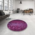thumbnail image 4 of Ahgly Company Tapis d'Intérieur Lavable à la Machine, Carré, Transitionnel, Rose Prune Violet, Tapis de Zone, 4 Pieds Carré, 4 of 7