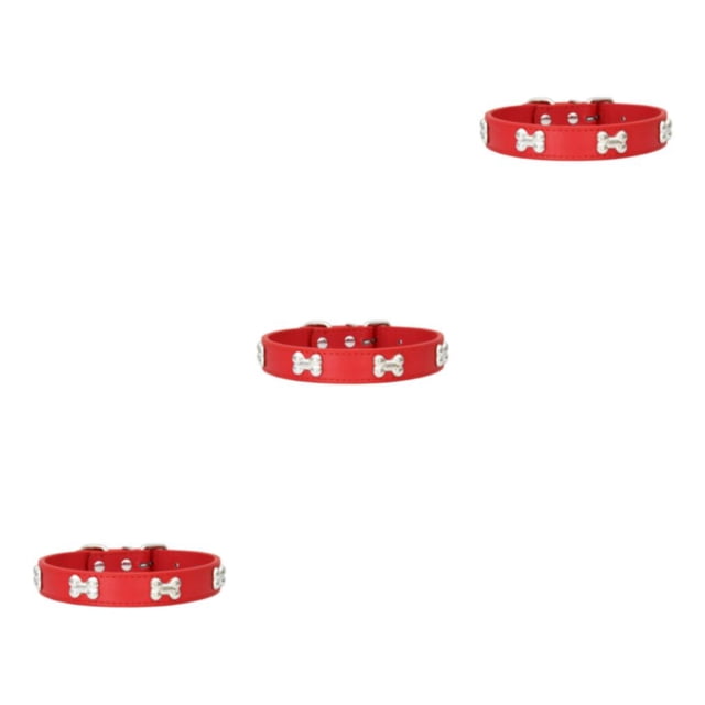 Transemion PU Col de Chat Confortable Porter Élégant Plusieurs Tailles Disponibles Réglable Rouge 1.5 * 30cm 3Set