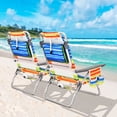 thumbnail image 3 of Gymax 2PCS Folding Beach Backpack Chair Reclining Camping Chair w/ Storage Bag, 3 of 10