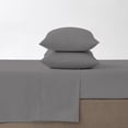 thumbnail image 5 of Color Sense 100% Cotton Percale Cool & Crisp 4-Piece Sheet Set Full Dark Gray, 5 of 5