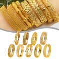 thumbnail image 4 of Lefu Dubai Gold Bangle Bracelet 24K Gold Plated Wedding Bridal Hinged Party Jewelry, 4 of 6