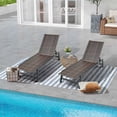 thumbnail image 1 of Costway 2PCS Patio Galvanized Steel Chaise Lounge with Wheels PE Rattan Recliner Chair, 1 of 8