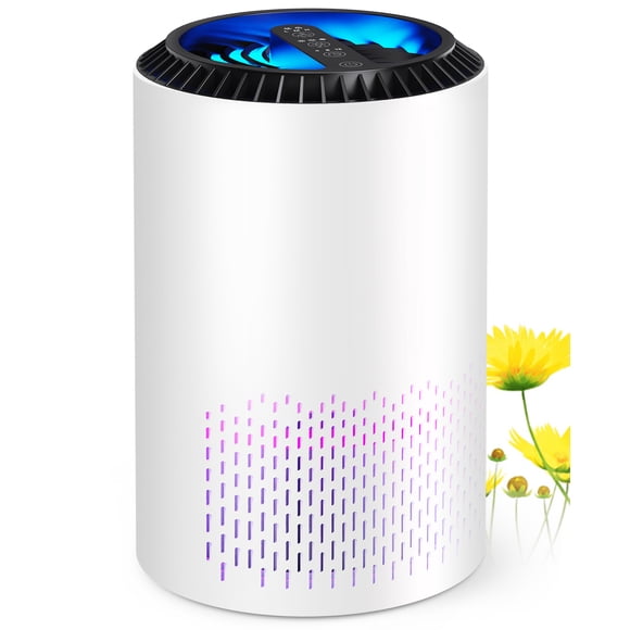 ALROCKET Air Purifiers for Home, High Efficient Hepa Air Cleaner For Smoke Pollen Dander Hair Smell Portable Air Purifier with Sleep Mode Speed Control For Bedroom Office Living Room Kitchen, White