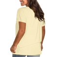 thumbnail image 2 of LNGOOR Économies d'Été! Hauts d'Été Grande Taille pour Femmes 2024 Mode Décontractée Col Rond Manches Courtes T-Shirts Coupe Ample Chandail Blouse Rouge P, 2 of 5