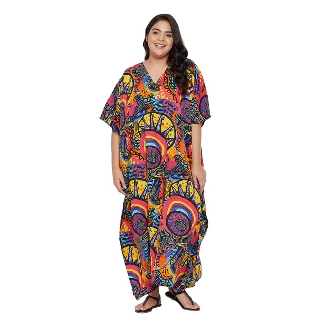 Caftans Longs pour Femmes Grande Taille Robe Caftan Robe de Soirée Fête Été Plage Robe d'Été Manches Kimono Longues Robes Décontractées en Ligne