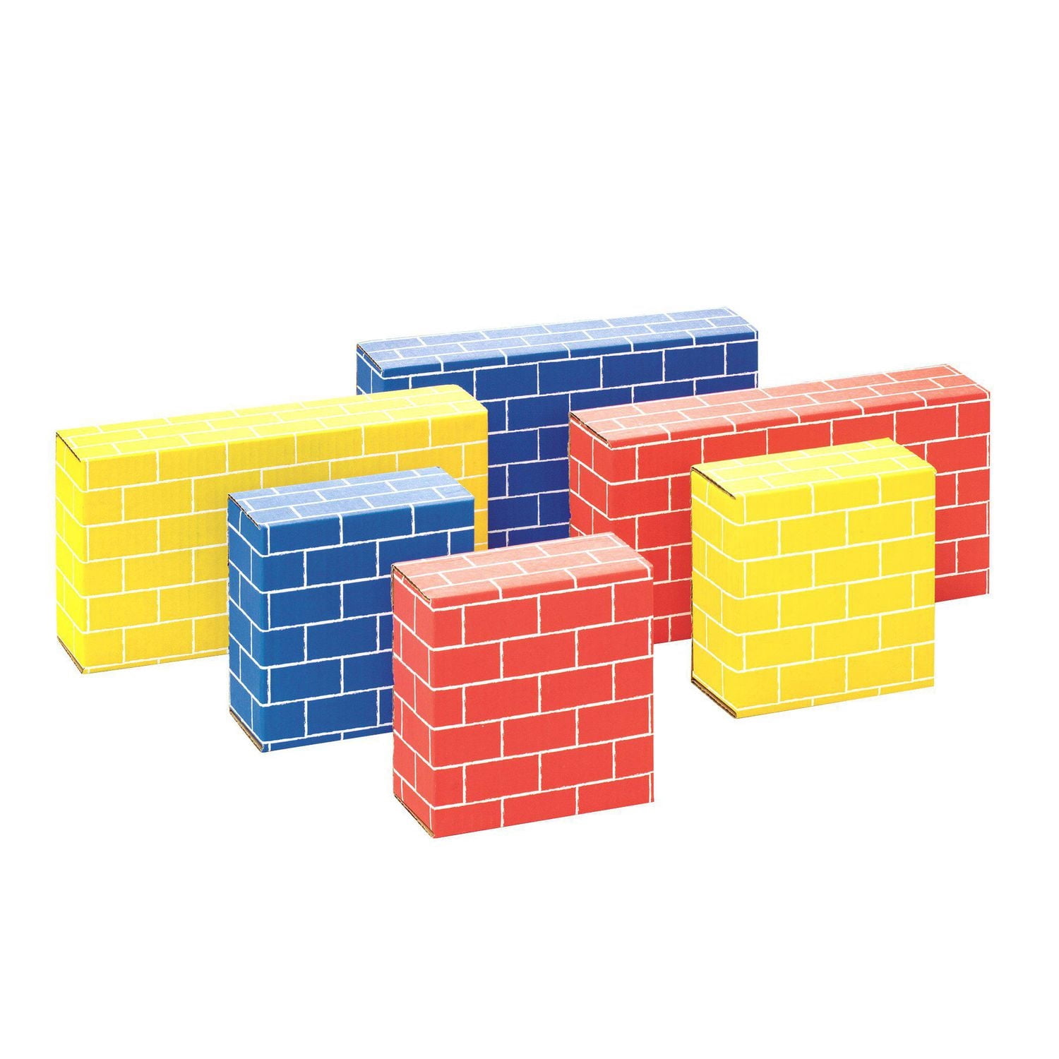 Boîte de construction en carton Bankers Box at Play. Comprend 40 blocs de 2 tailles différentes et 3 couleurs. À partir de 3 ans.